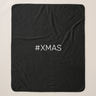 Millennial Chic Xmas Black And White Pattern Sherpa Blanket