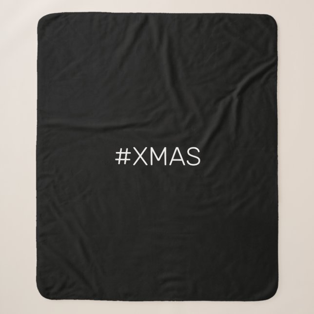 Millennial Chic Xmas Black And White Pattern Sherpa Blanket (Front)