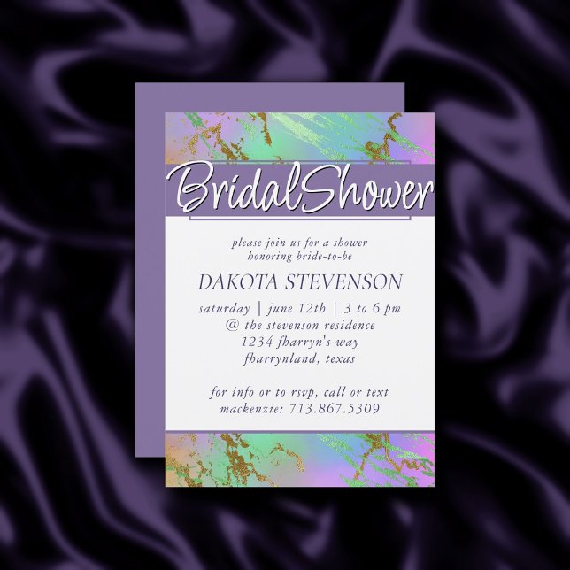 Millennial Marble | Playful Ombre Bridal Shower Invitation (Creator Uploaded)