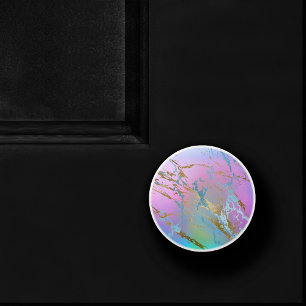 Millennial Marble   Playful Rainbow Pastel Ombre Ceramic Knob