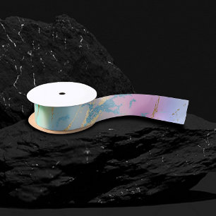 Millennial Marble Playful Rainbow Pastel Ombre Satin Ribbon