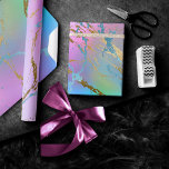 Millennial Marble | Playful Rainbow Pastel Ombre Wrapping Paper<br><div class="desc">Great for DIY crafting, gift wrapping, and furniture decoupage! Frisky watercolor splatter marble in a playful turquoise blue, Millennial pink, lavender purple, and a bright green unicorn-inspired ombre rainbow palette. This feminine hand-painted gradient adds the perfect pop of colour. From the "Modern Watercolor Marbles" collection, this design features abstract fluid...</div>