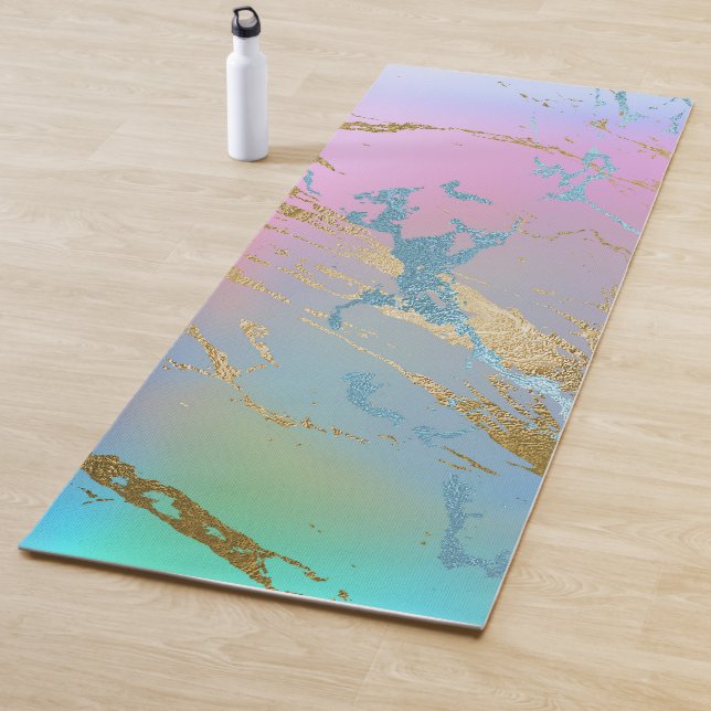 Millennial Marble | Playful Rainbow Pastel Ombre Yoga Mat (In Situ)
