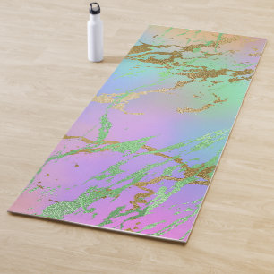 Millennial Marble   Playful Rainbow Pastel Ombre Yoga Mat