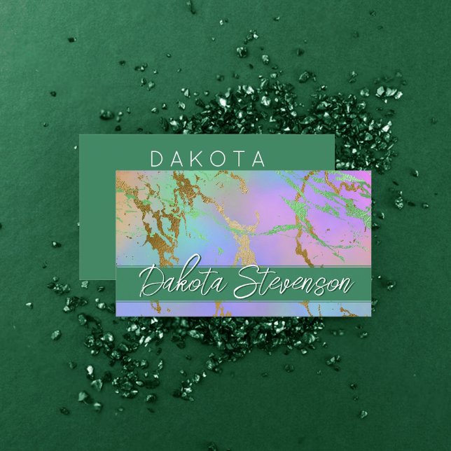 Millennial Marble | Rainbow Pastel Ombre Branding Business Card (Creator Uploaded)