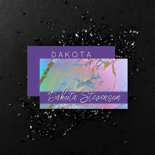 Millennial Marble Rainbow Pastel Ombre Branding Business Card