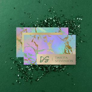 Millennial Marble Rainbow Pastel Ombre Branding Business Card