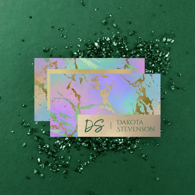 Millennial Marble | Rainbow Pastel Ombre Branding Business Card (Creator Uploaded)