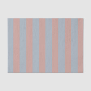 Millennial Pink And Ice Blue Colour Block Stripes  Tissue Paper