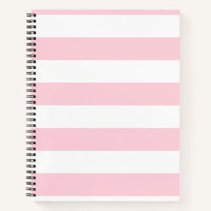 Millennial Pink and White Stripes Notebook