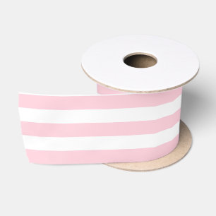 Millennial Pink and White Stripes Satin Ribbon