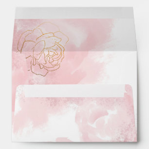 Millennial Pink Watercolor Abstract Envelope