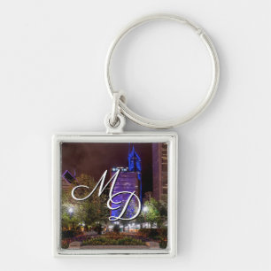 Millennium Park Spring Season Night Keychain