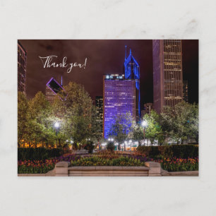 Millennium Park Spring Season Night Thank You Postcard