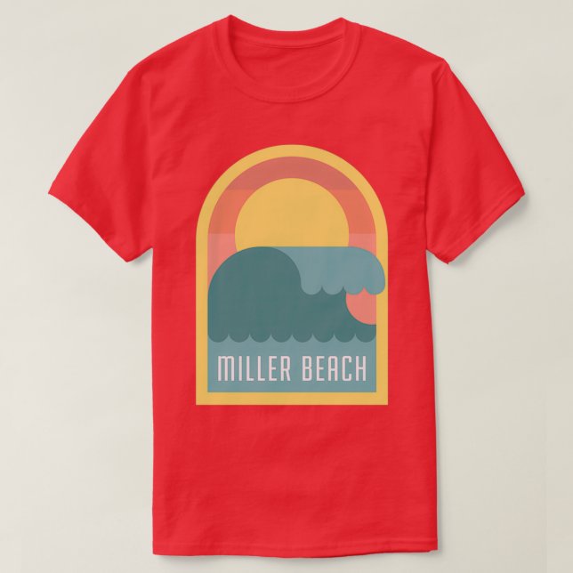Miller Beach Wave T-Shirt (Design Front)