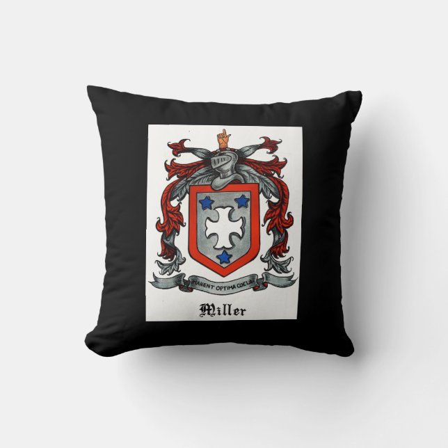 Miller family crest THROW PILLOW (Front)