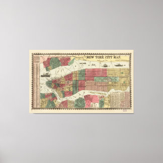 Miller's Map of the City of New York (1862) Canvas Print