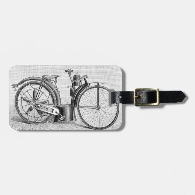 Millet Motorcycle, 1895 Luggage Tag (Front Horizontal)