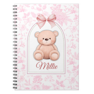 Millie   Custom Pink Teddy Bear Nursery Design  Notebook