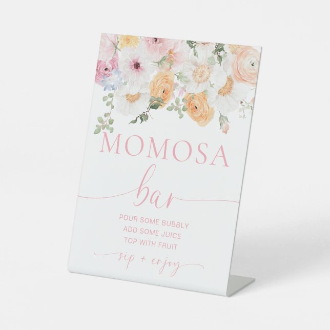 Millie Floral Baby Shower Momosa Bar Sign (Front)