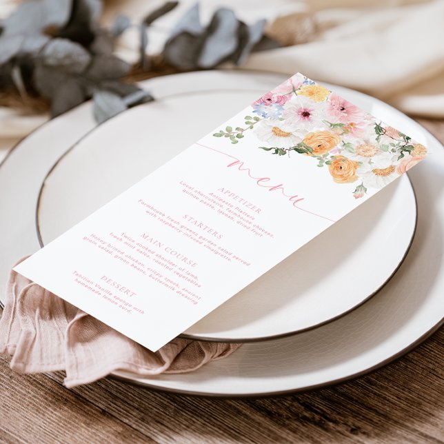 Millie Floral Long Menu & Thank You (Menu Millie Foral )