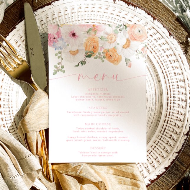 Millie Floral Menu & Thank You (Menu Millie Foral )