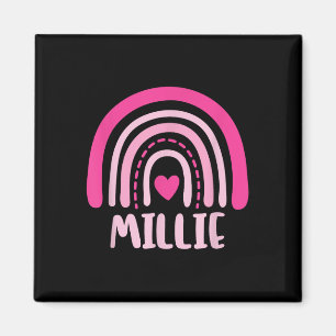 Millie Name Heart Cute Personalised Rainbow Magnet