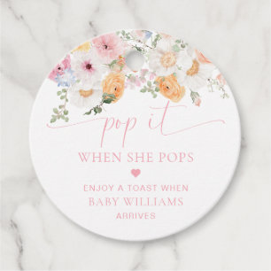 Millie Spring Floral Baby Shower Pop It Favour Tags