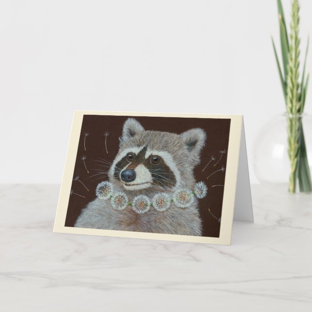 Millie the racoon greeting card (Front)