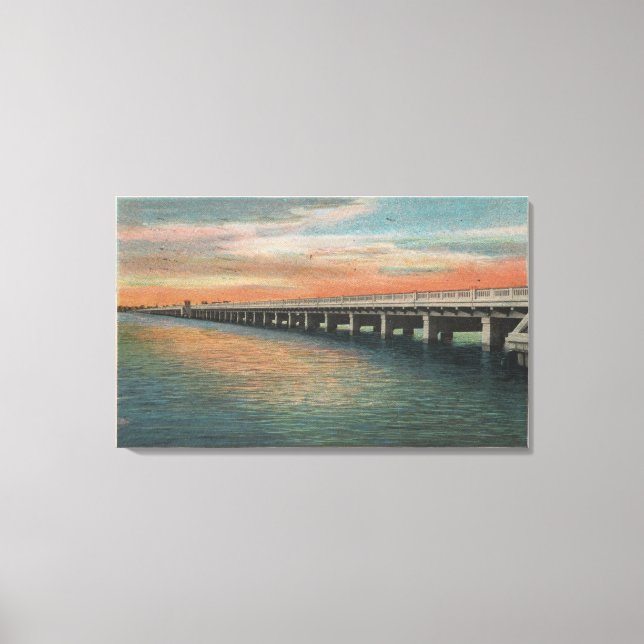 Million Dollar Bridge over Manatee River, Canvas Print (Front)