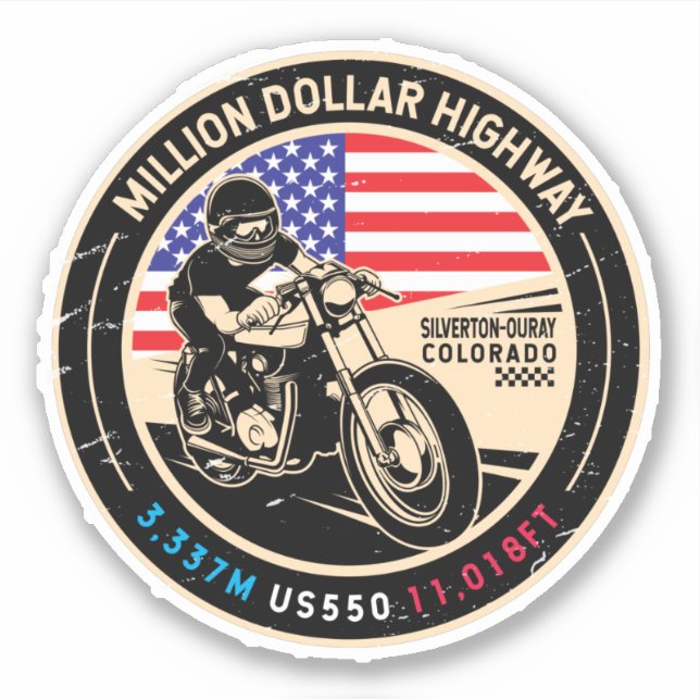 Million Dollar Highway Colorado Motorcycle (Front)
