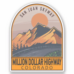 Million Dollar Highway Colorado Retro Travel Art