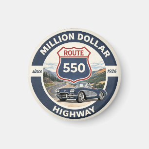  Million Dollar Highway Route 550 classic car gift Magnet