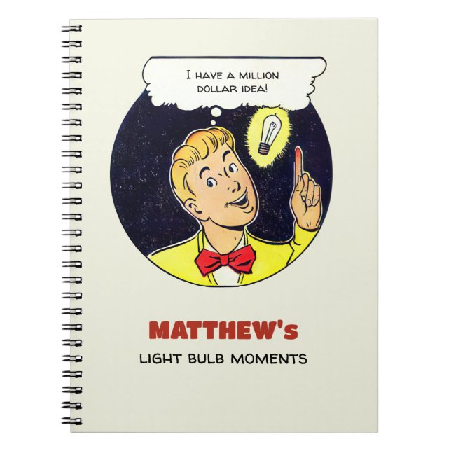 Million Dollar Idea Your Text Retro Comics Panel Notebook (Front)