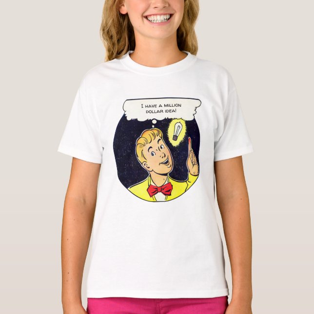 Million Dollar Idea Your Text Retro Comics Panel T-Shirt (Front)
