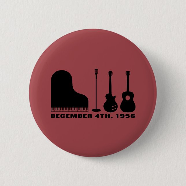 Million Dollar Quartet Instruments - Black 6 Cm Round Badge (Front)