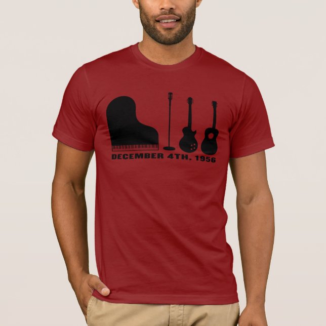 Million Dollar Quartet Instruments - Black T-Shirt (Front)