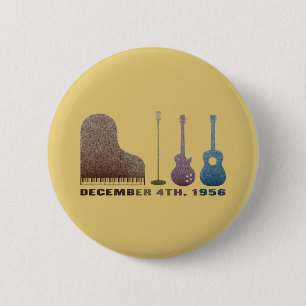 Million Dollar Quartet Instruments - Colour 6 Cm Round Badge
