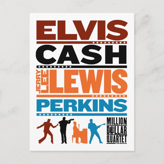 Million Dollar Quartet Names Postcard (Front)