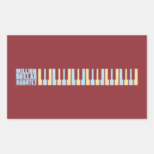 Million Dollar Quartet Piano Rectangular Sticker