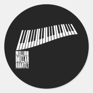 Million Dollar Quartet Piano - White Classic Round Sticker