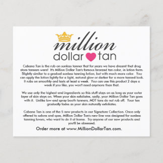 Million Dollar Tan's Cabana Tan Card