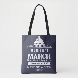 Million Women's March on Washington 2017 Blue tote Bag