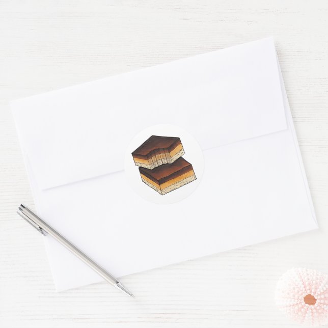 Millionaire's Shortbread Caramel British Traybake Classic Round Sticker (Envelope)