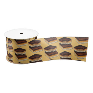 Millionaire's Shortbread Caramel Squares Slice Satin Ribbon