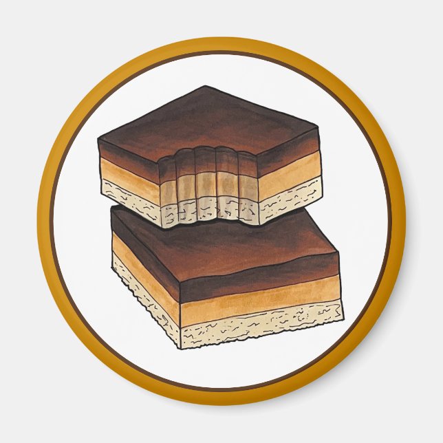 Millionaire's Shortbread Caramel Squares UK Food Magnet (Front)