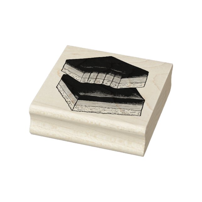 Millionaire's Shortbread Caramel Squares UK Food Rubber Stamp (Stamp)