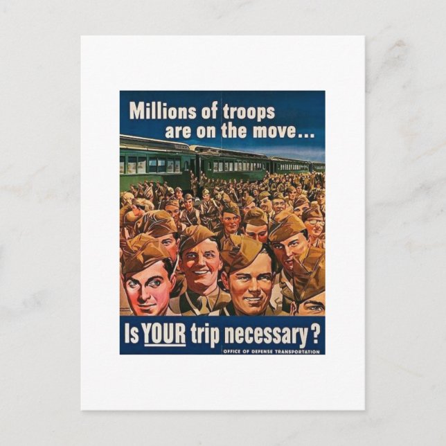 Millions of Troops are on the Move Postcard (Front)