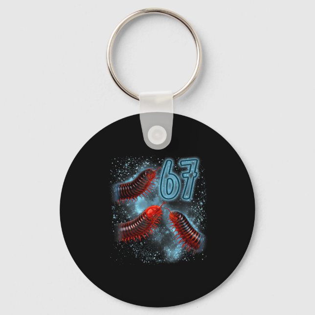Millipede lover 67 meme humour sarcasm millipede key ring (Front)