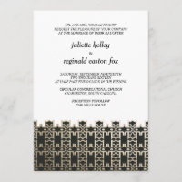 Mills House Charleston Black and Gold Invitation